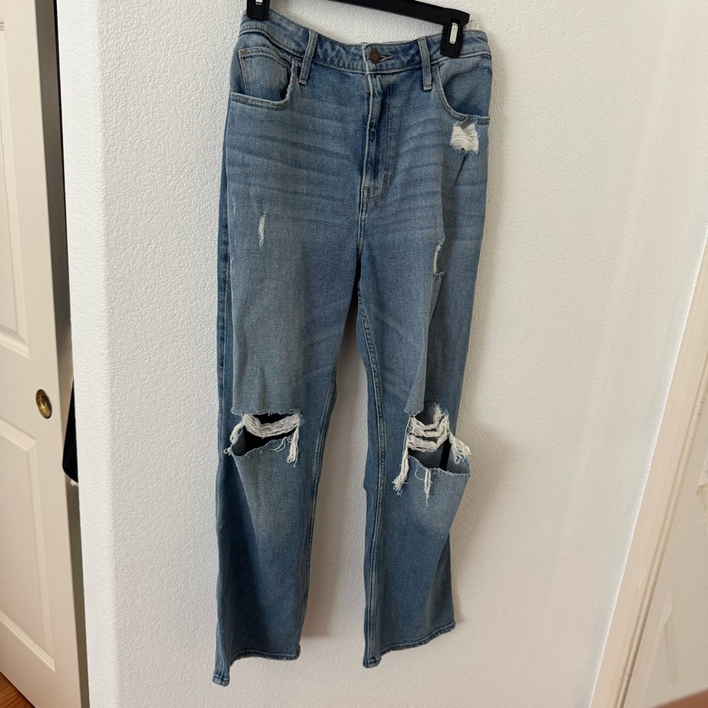 3/$15 Hollister Ultra High-Rise Distressed Blue Dad Jeans